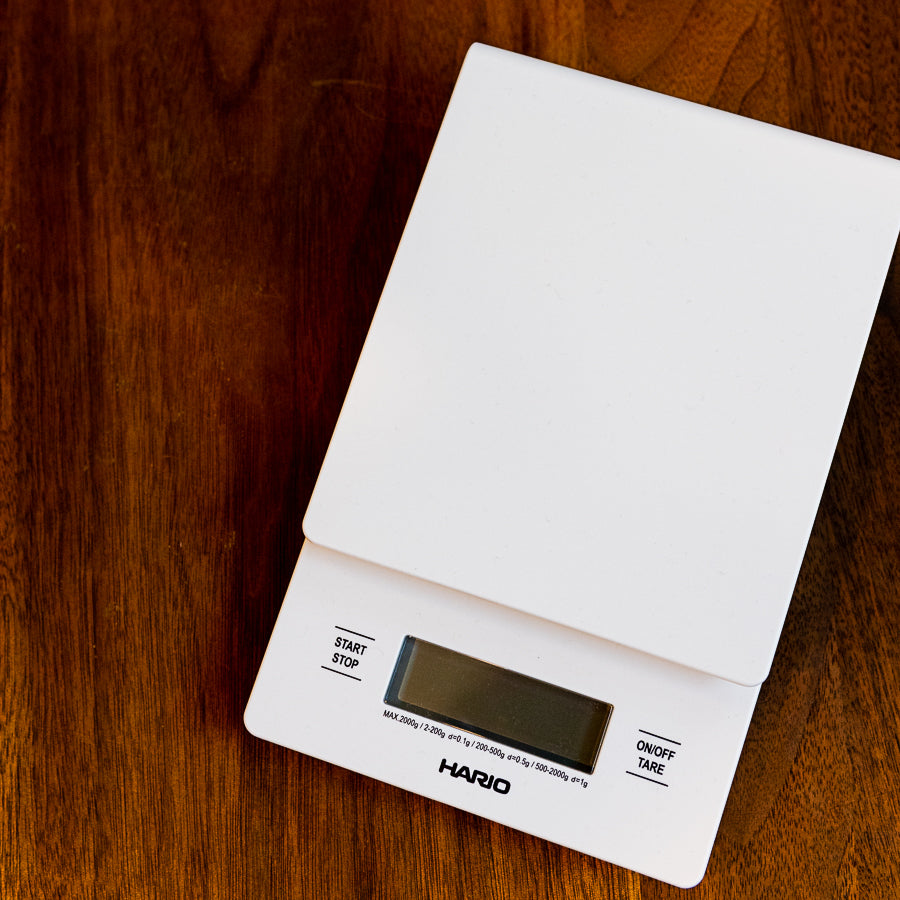 A simple, 0.1 gram accurate, compact coffee and food scale