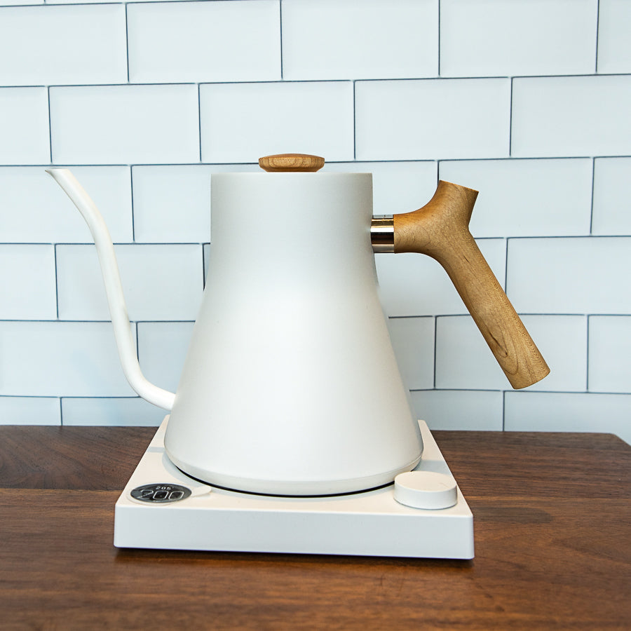 Fellow Stagg EKG Electric Kettle Matte White with Maple